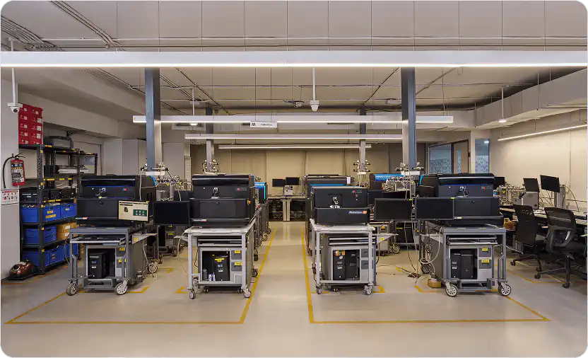 Laboratory with analytical instruments